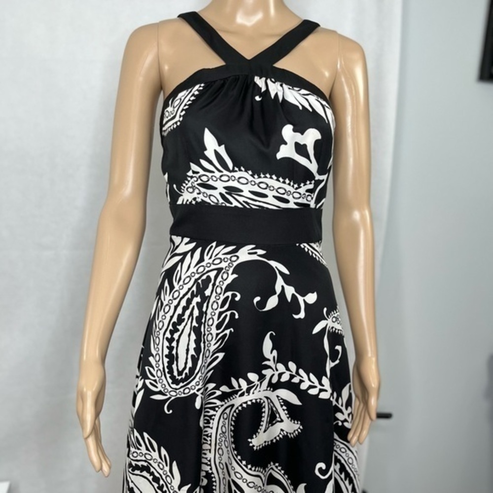WHBM black and white a-line dress